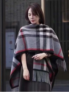 Premium Soft Plaid Cape W/ Fringes